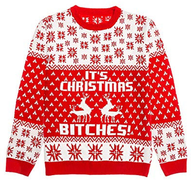 Ugly Christmas Sweater - It's Christmas Bitches Weihnachtspulli Sweater, Multicolor, S