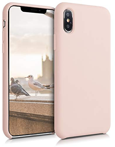 kwmobile Case Compatible with Apple iPhone XS Case - TPU Silicone Phone Cover with Soft Finish - Dusty Pink