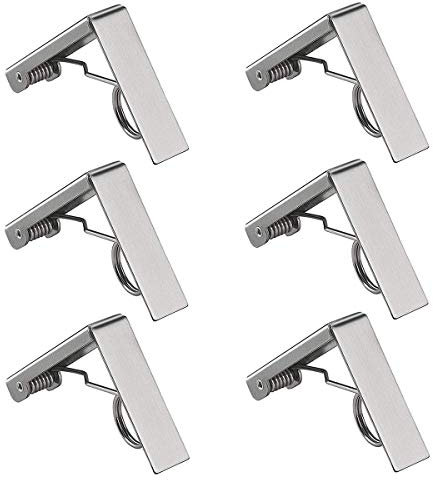 LepoHome Lot de 6 Pinces décoratives en Acier Inoxydable pour Nappe de Pique-Nique pour Mariage, Tables de Pique-Nique, Patio, fête, Barbecue.