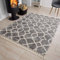 TAPISO Versay Teppich Shaggy Grau Creme Boho Fransen Hochflor Langflor Modern Geometrisch Zig Zag Streifen Wohnzimmer Schlafzimmer ÖKOTEX 200 x 300 cm