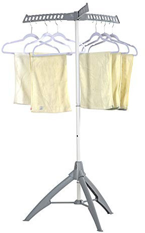 Collapsible Clothes Drying Rack, Portable Garment Racks Indoor, Foldable Standing Laundry Racks for Drying Clothes, Tripod Stand, Hangaway Garment Rack, Steamer Hanger Stand