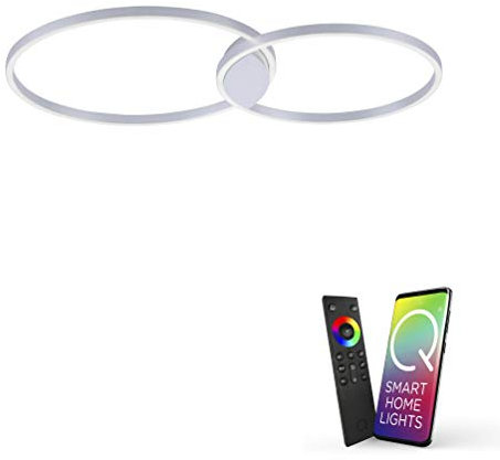 Paul Neuhaus Q-KATE LED Deckenleuchte Ringform mit Lichttemperatursteuerung CCT, Smart Home - Alexa kompatibel (40Watt_2-flammig)