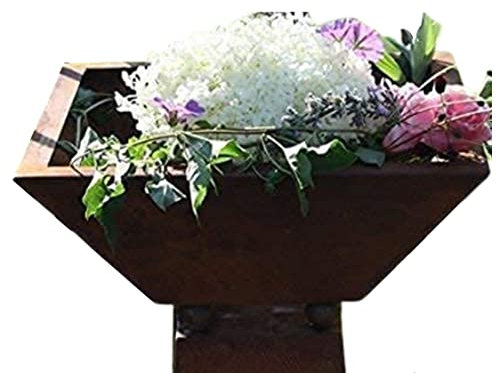 Rostikal Blumensäule 115 cm und Schale 40 x 40 cm und 15 cm Tiefe Dekoration Gartendeko Vintage Deko