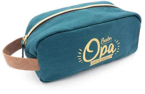 Manahia Kulturbeutel Opa - Bester Opa der Welt - Geschenkidee Opa - Kosmetiktasche, Kulturtasche für Männer - 22 x 10 x 12 cm -Toilettenbeutel - Opa Geschenk - Großvaters Tag - Opa Tag - Großelterntag