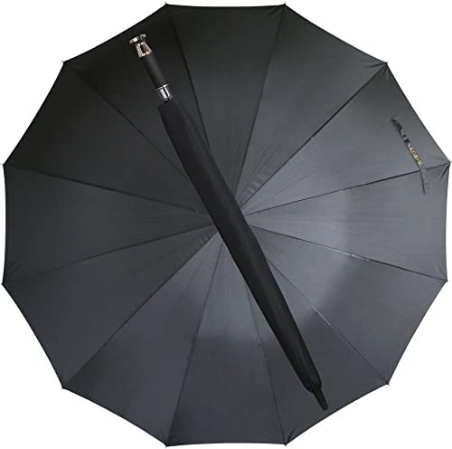 La Farrell Regenschirm XXL, Stockschirm, Golfschirm, Automatik, groß, schwarz, mit Schutzhülle, Ø ca.120 cm, für 2 Personen, 12 Rippen, extrem Sturmfest und extra stabil