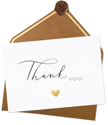 Joli Coon Thank you Card - Dankeschön Karte - Karte Danke - A6 mit Naturkuvert und Wachssiegel - Thank you card