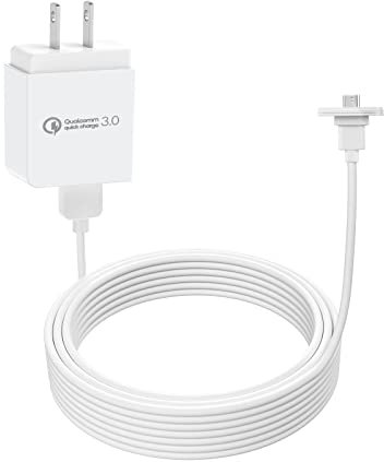 HOLACA Power Adapter for eufy SoloCam E20 E40 with 30ft/9m Charging Cable +3.0 Power Adapter Charging Your eufy Solo Cam E20 E40 Camera