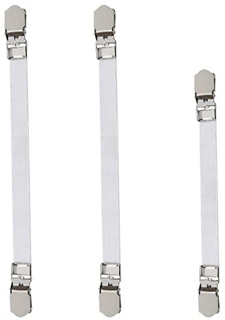 Set of 3 Ironing Board Cover Clips Elastic Ironing Cover Fasteners Adjustable Straps Corner Gripper Keep Cover Taut & Flat on the Board