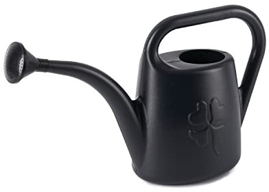 TYMAR Gießkanne mit Brause klein, aus Kunststoff, 1,8 Liter Volumen, kleine Gartengießkanne zur Pflege und Bewässerung von Pflanzen in der Wohnung, auf dem Balkon und im Garten (4,5L, Anthrazit)