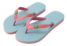 Infradito da donna, sandali, adulto, logo Brasile, comode, per la piscina, la spiaggia, la casa, la doccia. eccetera (Blu e Rosa, numeric_37)