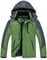 YSENTO Herren Winter Fleecejacke Warm Softshelljacke Wasserdicht Outdoor Skijacke verdickt Snowboardjacke(Grün,L)
