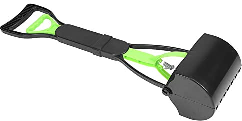 lyrlody Pelle pour Chien 60 Cm Manche Long Pooper Scoop Pelle pour Chien avec Manche Long pour Ramasser Le Fumier d'animaux avec Manche Long(Vert et Noir)