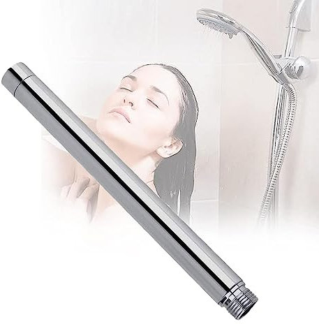 woojfcang 8 Inch Shower Extension Tube Handheld Shower Pipe Head Extender Shower Arm Extension for Replacing Old or Worn Shower Pipes,Round Tube Chrome Plating,Bathroom Accessories(Stainless Steel)