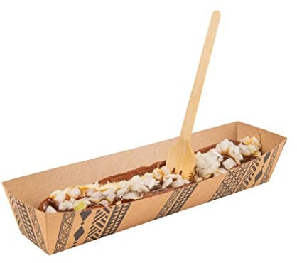 500 Snacktrays, Pappe 3,5 cm x 7,4 cm x 20,2 cm braun Maori