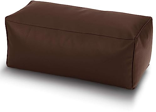 Green Bean Sitzhocker aus Kunstleder - Pouf mit EPS Perlen Füllung - 70 x 33 x 28cm - perfekte Ergänzung zum Sitzsack - Sitzwürfel Sitzkissen Hocker Fußhocker - Dunkelbraun