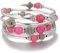 Bulinlin Silber Wickelarmband mit Naturstein Perlen Boho Mehrschichtiges Damen Armbänder Geburtstags Modegeschenk für Frauen (Hellrosa)