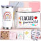 YONTINY Teacher Gifts for Women, Personalised Thank You Teacher Gifts Set Include 20oz Teachers Travel Mug, Makeup Bag, Maple Leaf Bookmarks, Keyrings, Socks, Greeting Card