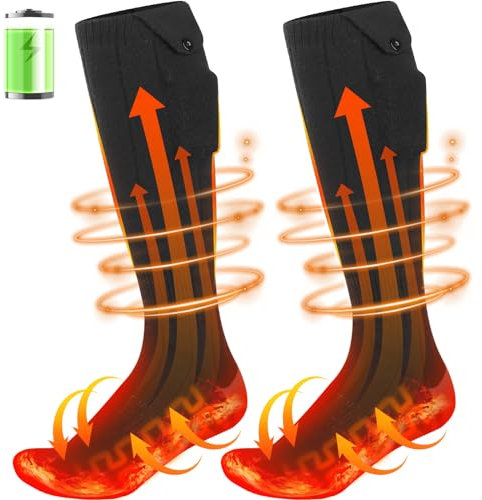 2023 Heated Socks,Ferdiiz Rechargeable 5000mAh Battery Electric Socks with 4 Heating Settings Heated Socks,Foot Warmers Thick Cotton Indoor and Outdoor Sports for Men and Women