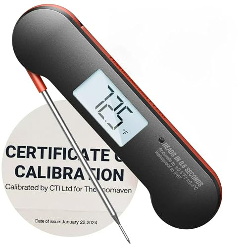 ThermoMaven Meat Thermometer Digital for Grill – 0.6 Seconds Instant Read with High Accuracy, IP67 Waterproof Food Thermometer with Backlit for Kitchen, Cooking, BBQ, Smoker, NSF Certified