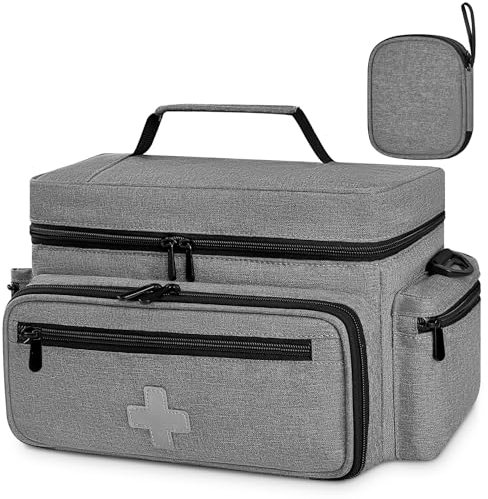 Eurhomewit Sac de premiers secours médical – Sac d'urgence portable vide avec bandoulière réglable, sac d'infirmière et de médecin, pour les visites à domicile, les soins de santé, les voyages et le