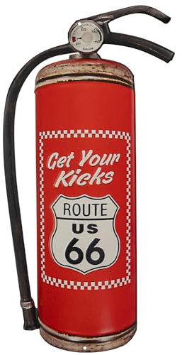 Moritz Blechschild 25 x 50 cm US Route 66 Feuerlöscher Fire Deko Metallschild Retro Vintage Retro Sprüche lustig
