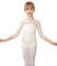 AOQUNFS Mädchen Masche Langarm Ballettkleidung Kinder Gymnastik Turnanzug Tanzen Mädchen Ballett Body, AM3000ZX-Weiß, 9-10Jahre