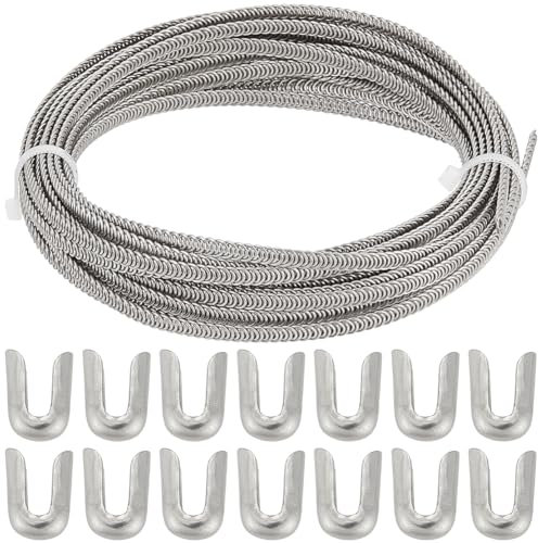 GORGECRAFT 5m*4mm Deshuesado de Metal En Espiral Deshuesado de Corsé de Acero Plano con 20pzs de Puntas de Hueso En Espiral de Acero Inoxidable Cubiertas de Alambre En Espiral Conjunto de Estancias