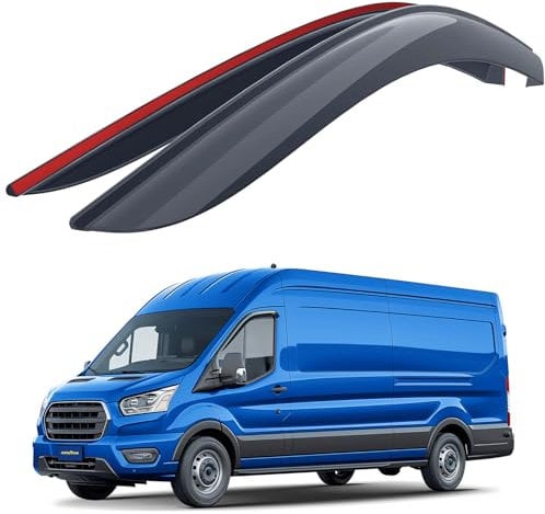 Goodyear Adesivo Deflettori antiturbo compatibile con Ford Transit 13-25 Van (VIII) - Accessori auto -Deflettori finestrini -Deflettore aria auto -Protezione meteo -Facilità di installazione - 2Pz N