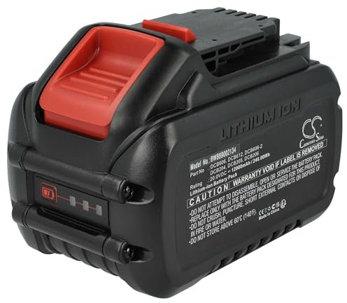 vhbw Battery Replacement for Dewalt 60V Max, DCB180, 20V/60V Max Flexvolt, 20V Max for Power Tools (12000 mAh, Li-Ion, 20 V/20 V / 60 V)