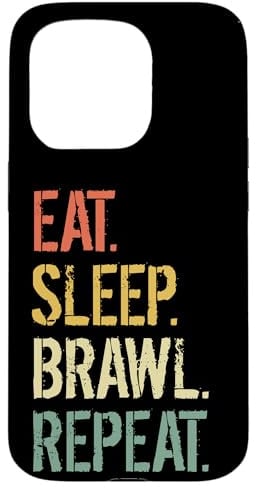Eat Sleep Brawl Repeat Stars Lustiges Videospiel Hülle für iPhone 15 Pro