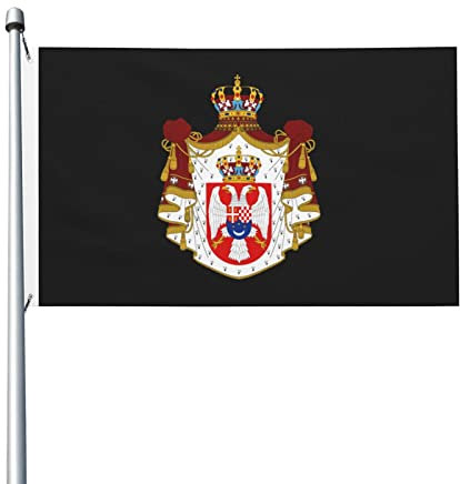 Bandera del escudo de armas del Reino de Yugoslavia, 3 x 5 pies, doble cara, duradera, decorativa para exteriores, banderas de poliéster para el hogar, patio, césped, bandera de bienvenida