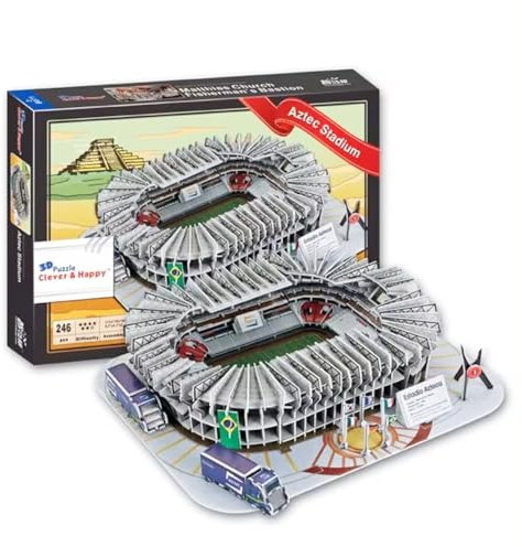 Habarri - ESTADIO Azteca Puzzle 3D - 3D Puzzle Stadion - 3D Fußballstadion für Kinder und Erwachsene - Fußballstadion Modell - Modellbau - 246 Elemente