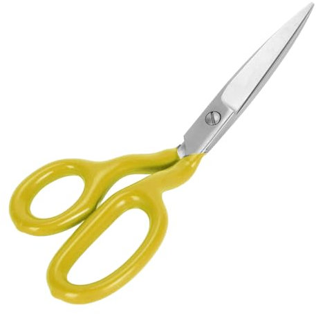 Cyrank Teppichschere aus Edelstahl, Professionelle Schere Zum Basteln, Stickschere, Doppelt Gebogene Schere, Multifunktionale Entenschnabel-Applikationsschere, Tufting-Schere(Gelb)
