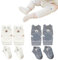 QTTRPCU 2 Paar Baby Knieschoner zum Krabbeln, Krabbelsocken Baby 6-12 Monate