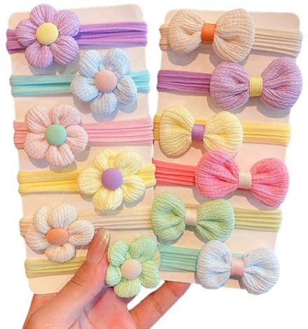 BHIPKOT 12 Pezzi di Gommini per Capelli Bambini, Fermagli per Coda di Cavallo, Morbidi, Senza Cuciture per Bambine, Ragazze (Colorati)