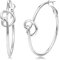 HUABOLA CALYN 925 Sterling Silber Ohrringe für Frauen - Ultraleichte Herz-Reifen-Mittelgroß, Hypoallergene Silber Creolen