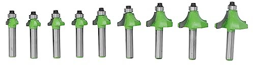 9Pcs Edges Router Bit with Beading Bits, 8mm Shank Router Bit Beading Router Bits Tungsten Steel Alloy Woodworking Router Bit for Cabinet Edges