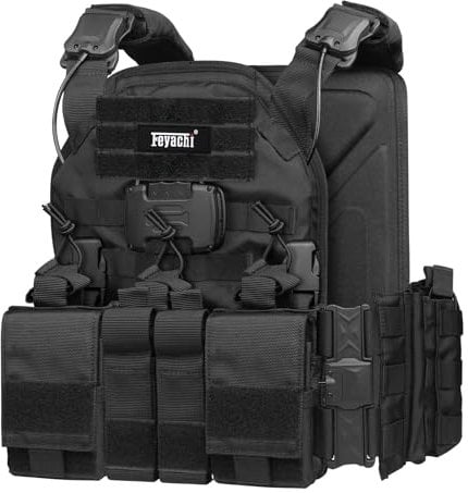 Feyachi TM-20 Taktische Weste für Herren, Paintball Brustschützer Weste, MOLLO System Multifunktionale taktische Schnellwechselweste