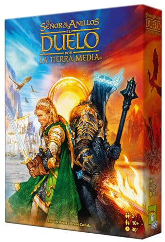 Repos Production - El Señor de los Anillos: Duelo por la Tierra Media Juego de Mesa - Juego de Estrategia para 2 Jugadores - Creado por Antoine Bauza y Bruno Cathala - Edades 10+, 30 Minutos de Juego