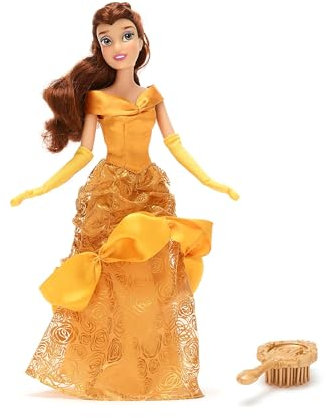 Disney Store Official Poupée Classique Belle, La Belle et la Bête, 29 cm/11, Poupée Princesse Disney entièrement articulée avec Robe Jaune et Mini Brosse à Cheveux, à partir de 3 Ans