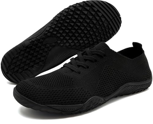 IVQDZL Basket Femme Chaussures Mode et Sport pour Running Slip in Sneakers Barefoot Légères Confortable Basquette Noires 40 EU