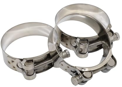 KSeSii 1pcs Universal T Bolt Style Strength High Fastener Clamp Stainless Steel Exhaust Pipe Clip Hardware Accessories Fastener Repair Tool(64MM-67MM)