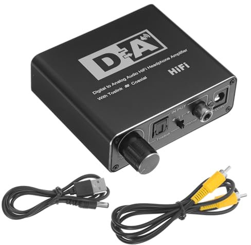 jojofuny Convertisseur Audio Numérique Optique vers Analogique Adaptateur pour TV Haut-parleurs Et Pc Câble USB Et Câble Portable Et Durable