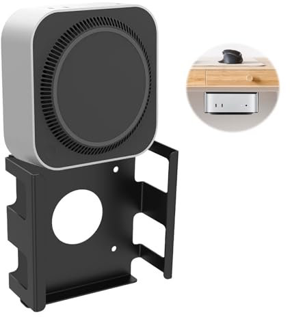 Soporte de Metal para Montaje Debajo de la Mesa para Mini M4/M4 Pro 2024, Soporte de Almacenamiento Que Ahorra Espacio, Soporte de protección de Carcasa con Tornillos para Soporte de conexión VESA