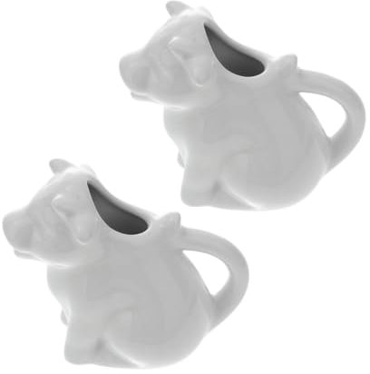 BESPORTBLE 2pezzi Lattiera Ceramica Animale Forma Di Mucca Da Brocca Per Latte E Salsa Ceramica Per Cucina E Ristorante