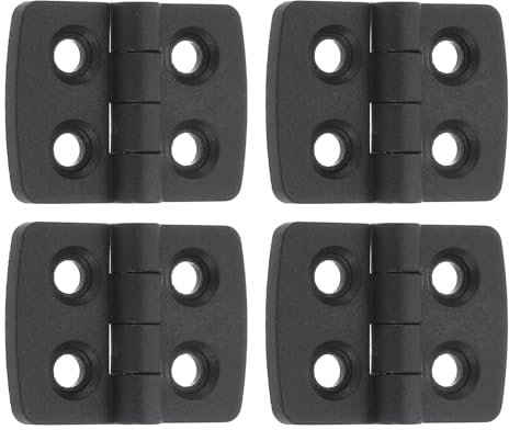 sourcing map 4Pcs Adjustable 180 Degree Hinges, 30mmx40mm Nylon Locking Leaf Table Hinges, Bifold Door Drop Leaf Hinge for Wooden Box Dining and Table Cabinets, Black