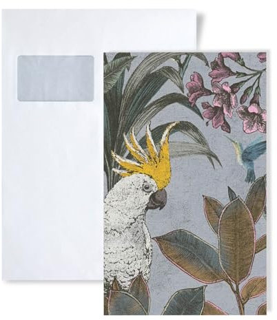 1 ÉCHANTILLON S-397483-GU Profhome Papier peint jungle exotique | ÉCHANTILLON de Papier peint au format A4