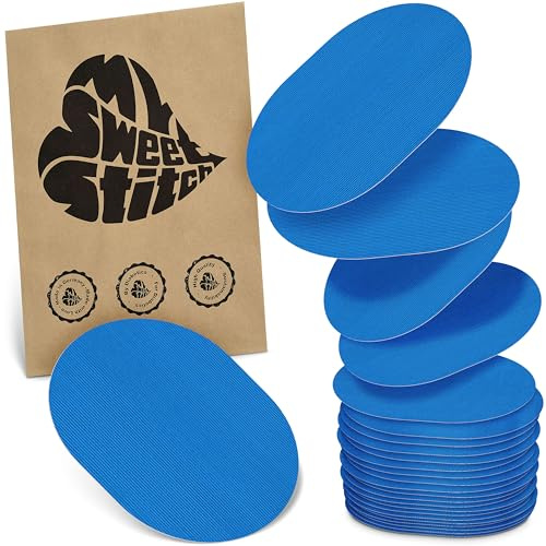 MySweetStitch 25 Fixierpflaster für CGM-Sensoren oval Blue | Hilft gegen vorzeitiges Ablösen, wasserfest und schnell trocknend, hautfreundlich, bis zu 15 Tage Halt