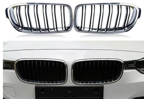 Doppellamellen Frontgrill / Kühlergrill Nieren für BMW 3~Serie F30 F31 2012~2018 Chrom