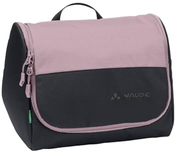 VAUDE Kulturbeutel WegaWash, gepolstert, black/purple ash, Einheitsgröße | Kosmetiktasche mit integriertem Spiegel – Waschbeuterl mit Zahnbürstenhalter und Aufhängehaken, 7,0L Volumen, 26cm Breite